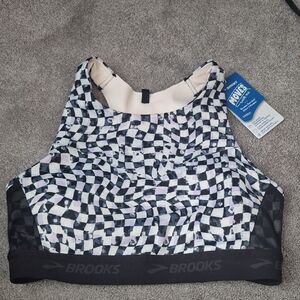 Brooks Monochrome Checkered Sports Bra
